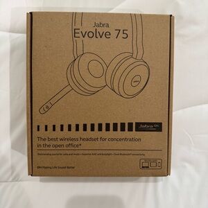 Jabra Evolve 75 Stereo Wireless Bluetooth Headset/Music Headphones, Black